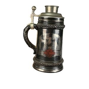 Harley-Davidson Lidded Beer Stein Black Eagle Pewter Lid Licensed